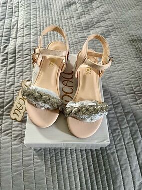 Rhinestone Braided Metallic Accent Sandals girls EU 30 US 12-12.5